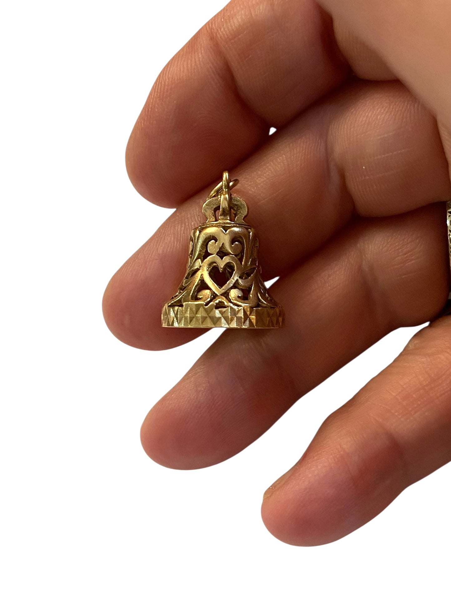 9ct vintage bell charm, wedding bell charm , 4.0g