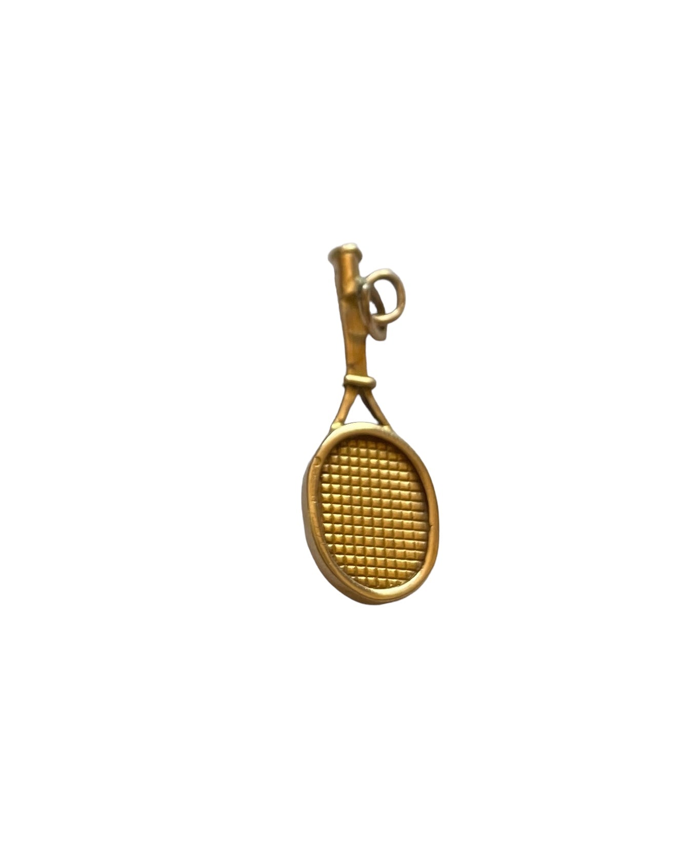 9ct vintage tennis racket charm / pendant