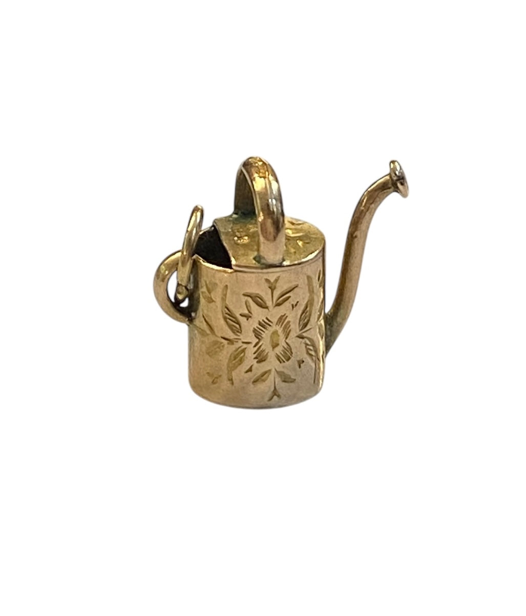 9ct antique watering can charm / pendant circa 1901 by CEW