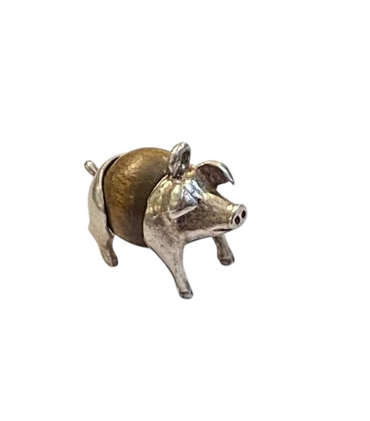 vintage silver 925 pig charm, touch wood by Nuvo