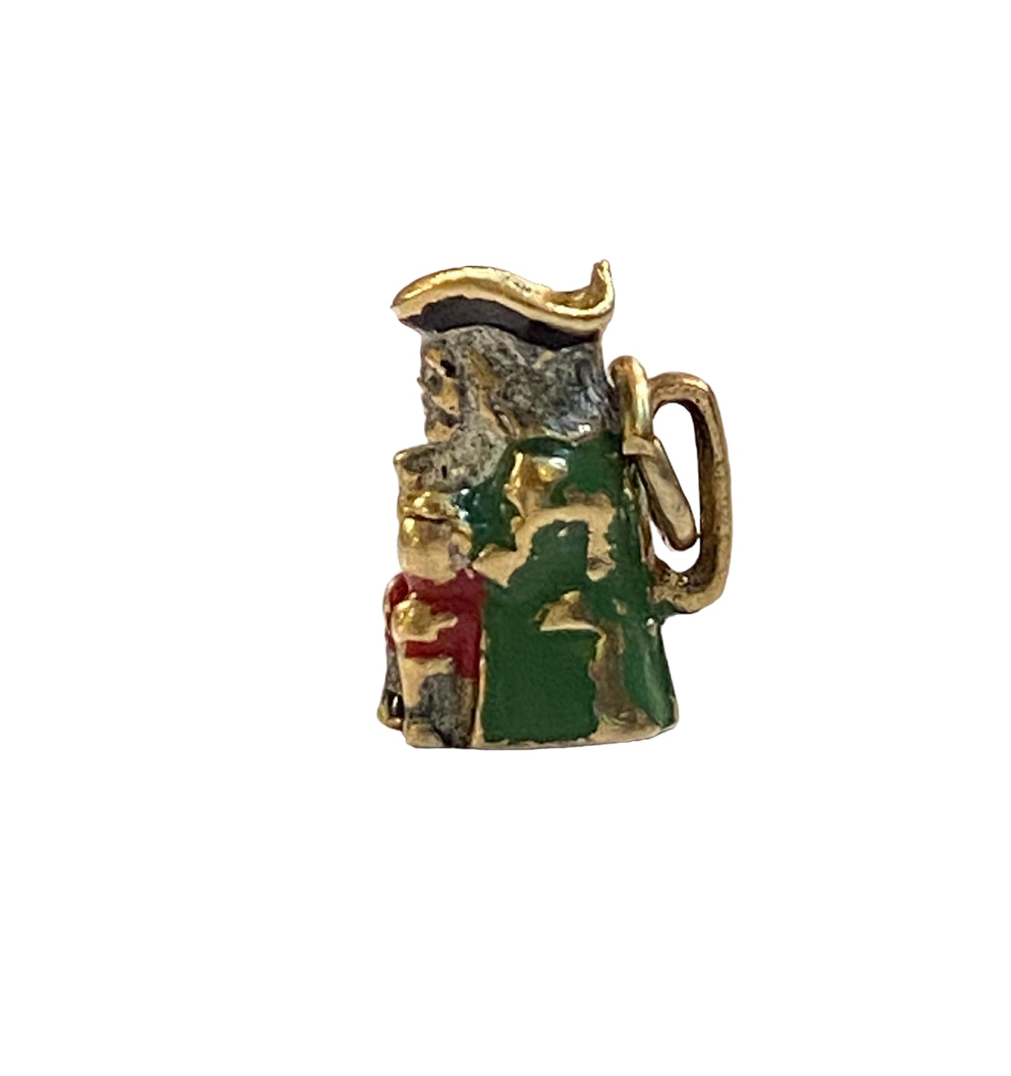 9ct vintage toby jug charm circa 1969. enamelled