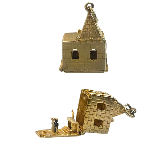 9ct vintage opening church charm circa 1964