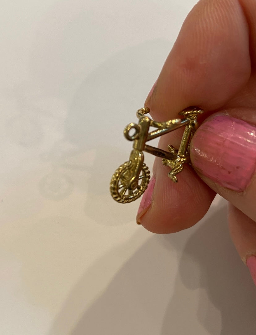 9ct 375 vintage gold bicycle charm