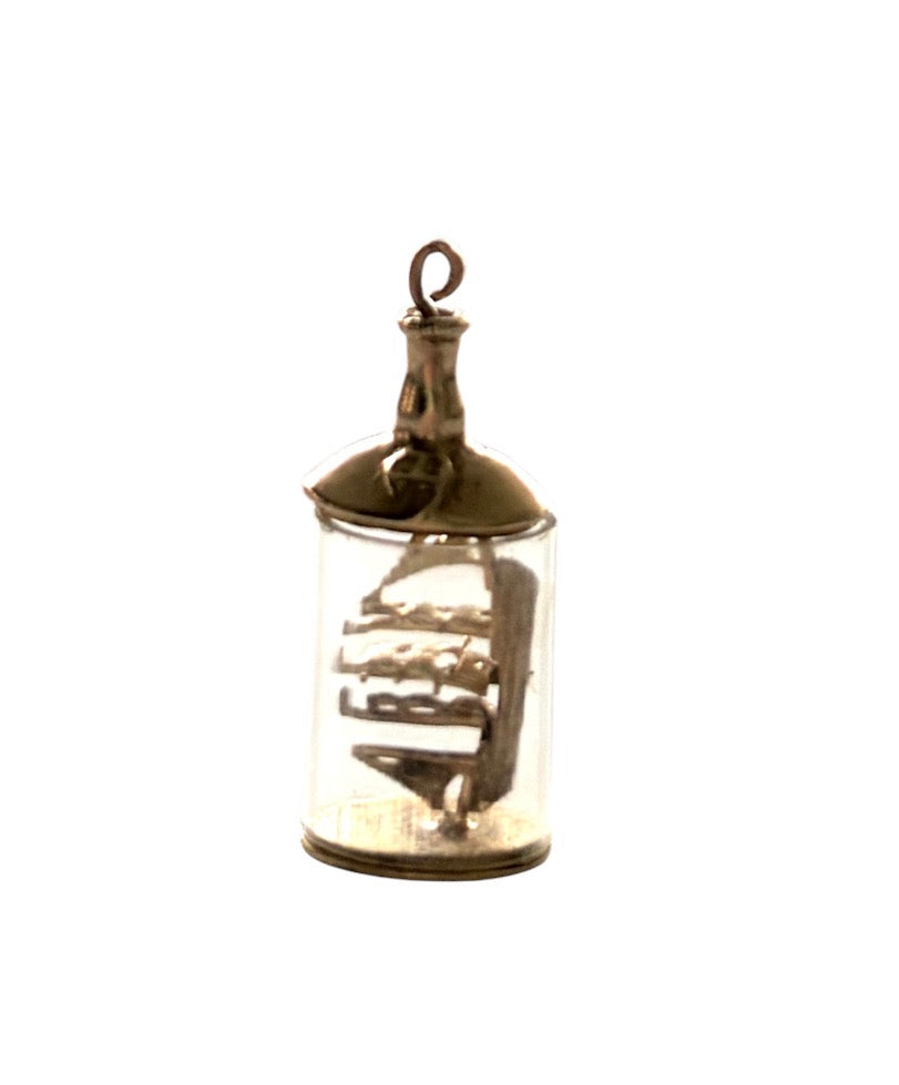 9ct vintage ship in bottle charm, circa 1971 by FM