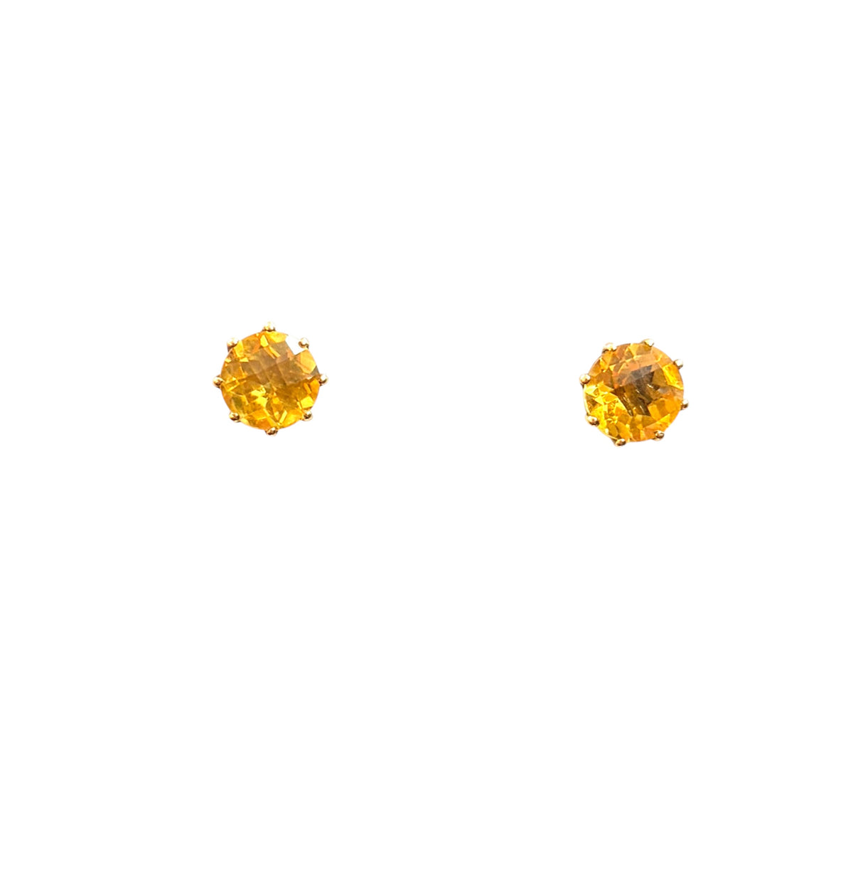 9ct vintage citrine stud earring, 2.0ct each (4.0ct in total )