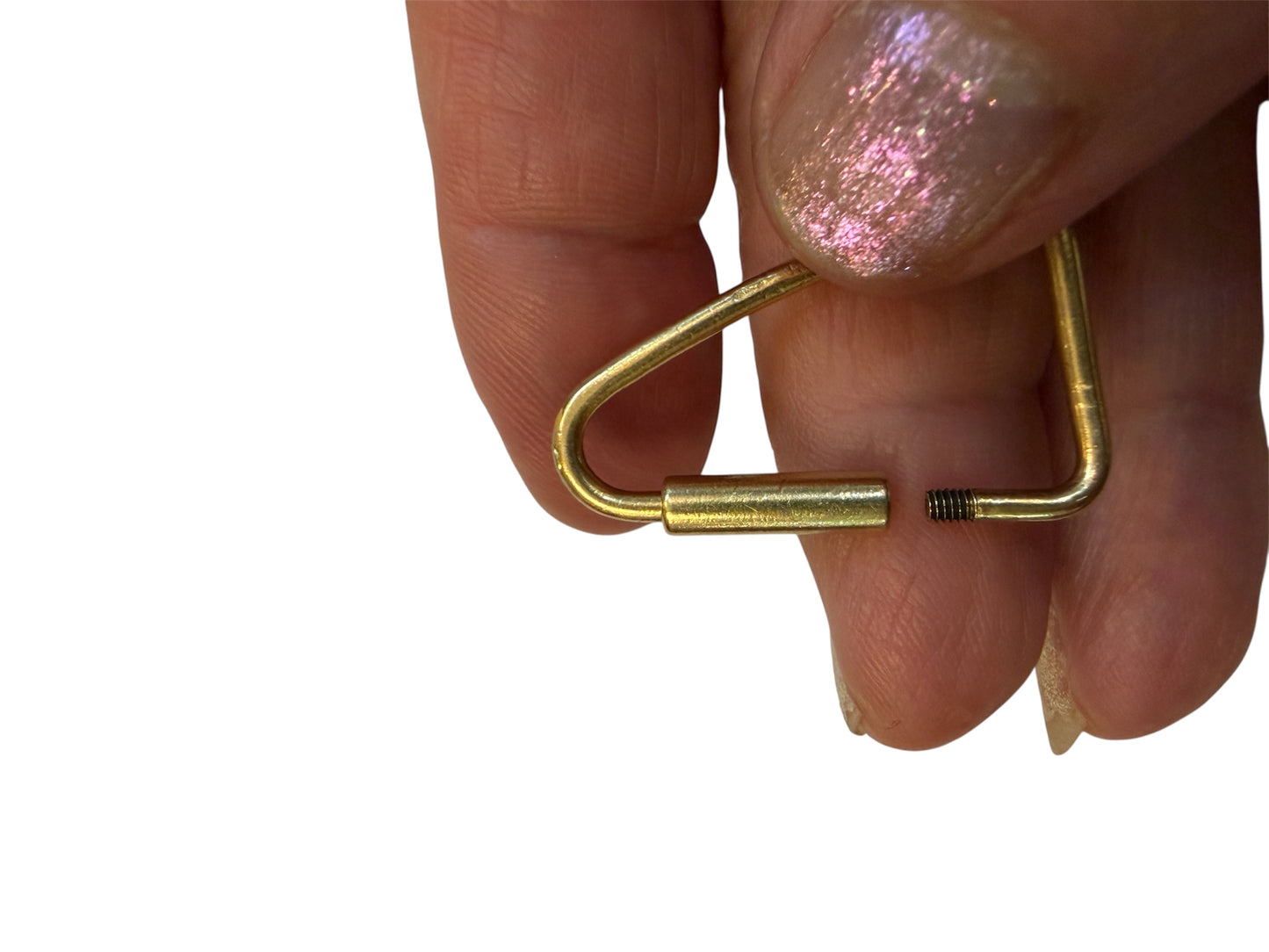 18ct 750 gold lock / carabiner charm, extender