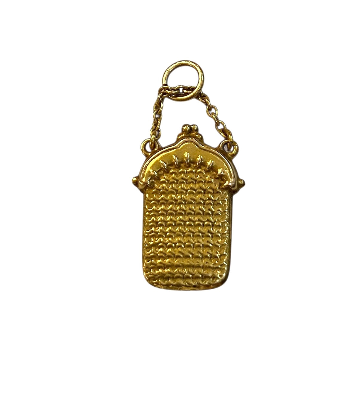 9ct vintage purse charm, mesh style purse charm