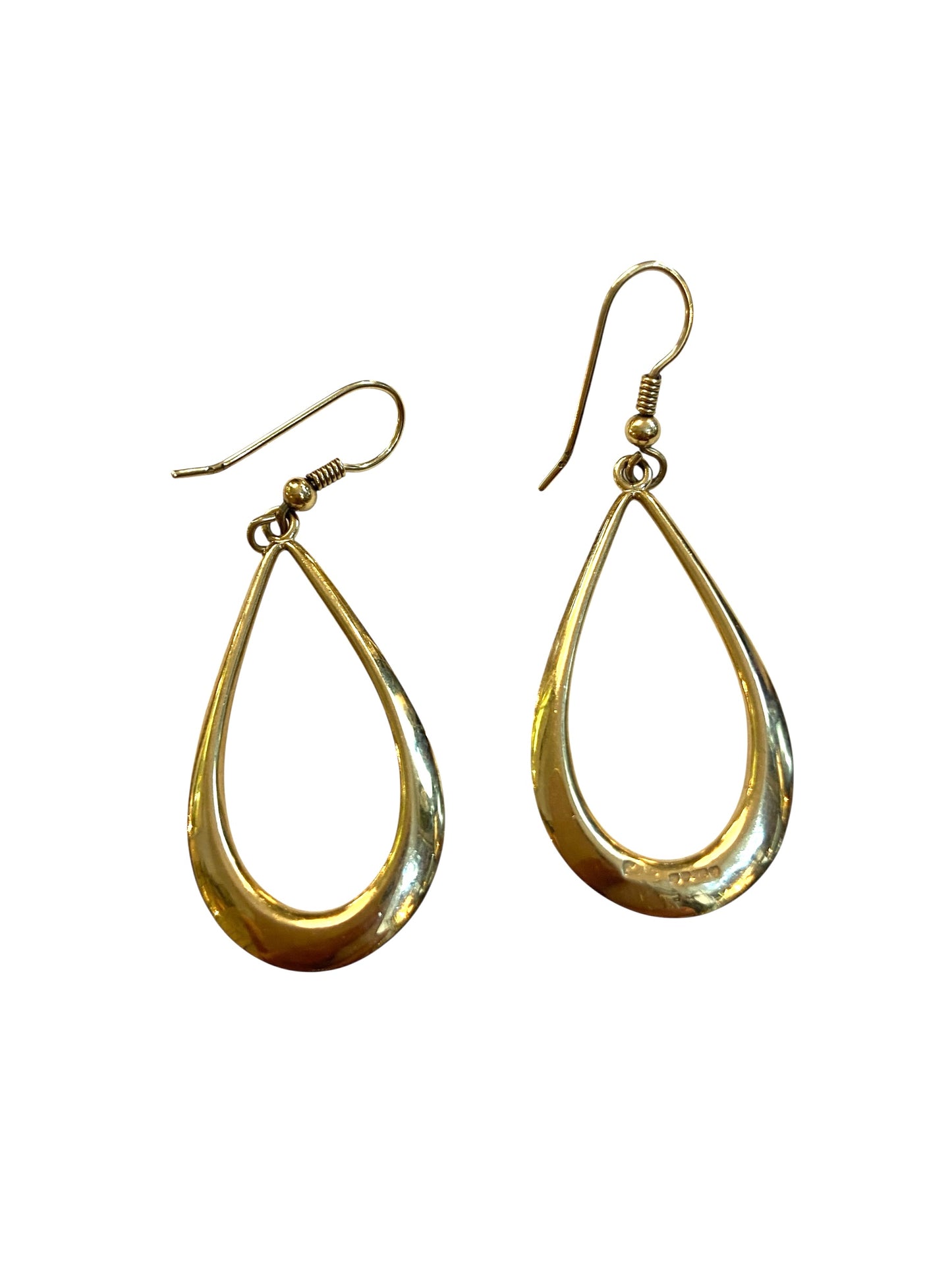 9ct 375 vintage drop dangle earrings. circa 1998 7.3g