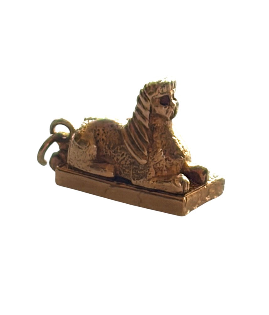 9ct vintage sphinx charm with mummy inside circa 1959 birmingham 3.0g