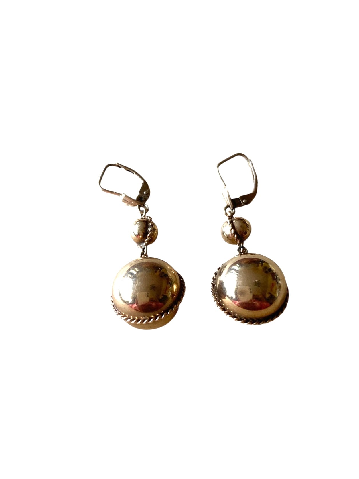 9ct vintage orb earrings circa 1972