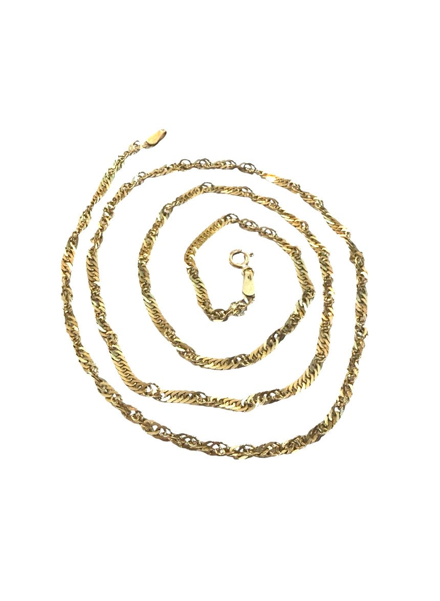 9ct vintage Singapore link chain 24.5 inches 5.79g