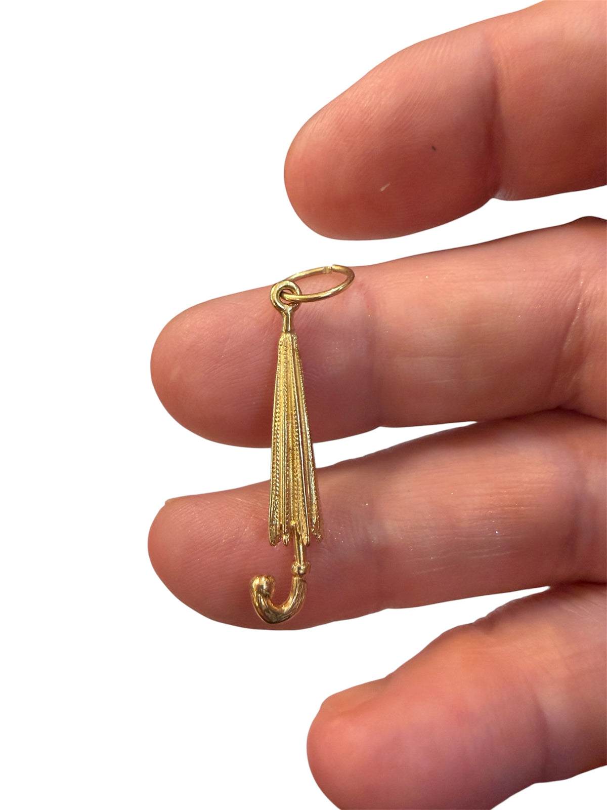 9ct vintage umbrella charm, by LJ 2.0g
