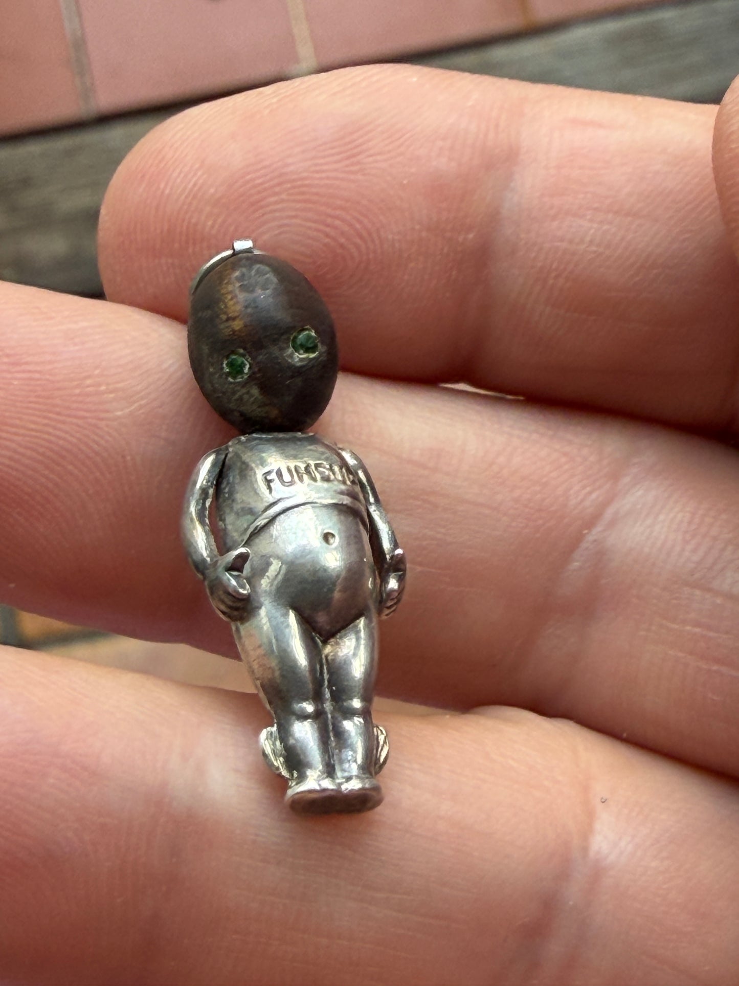 Antique WW1 Fumsup / touch wood charm / pendant circa 1912-1914