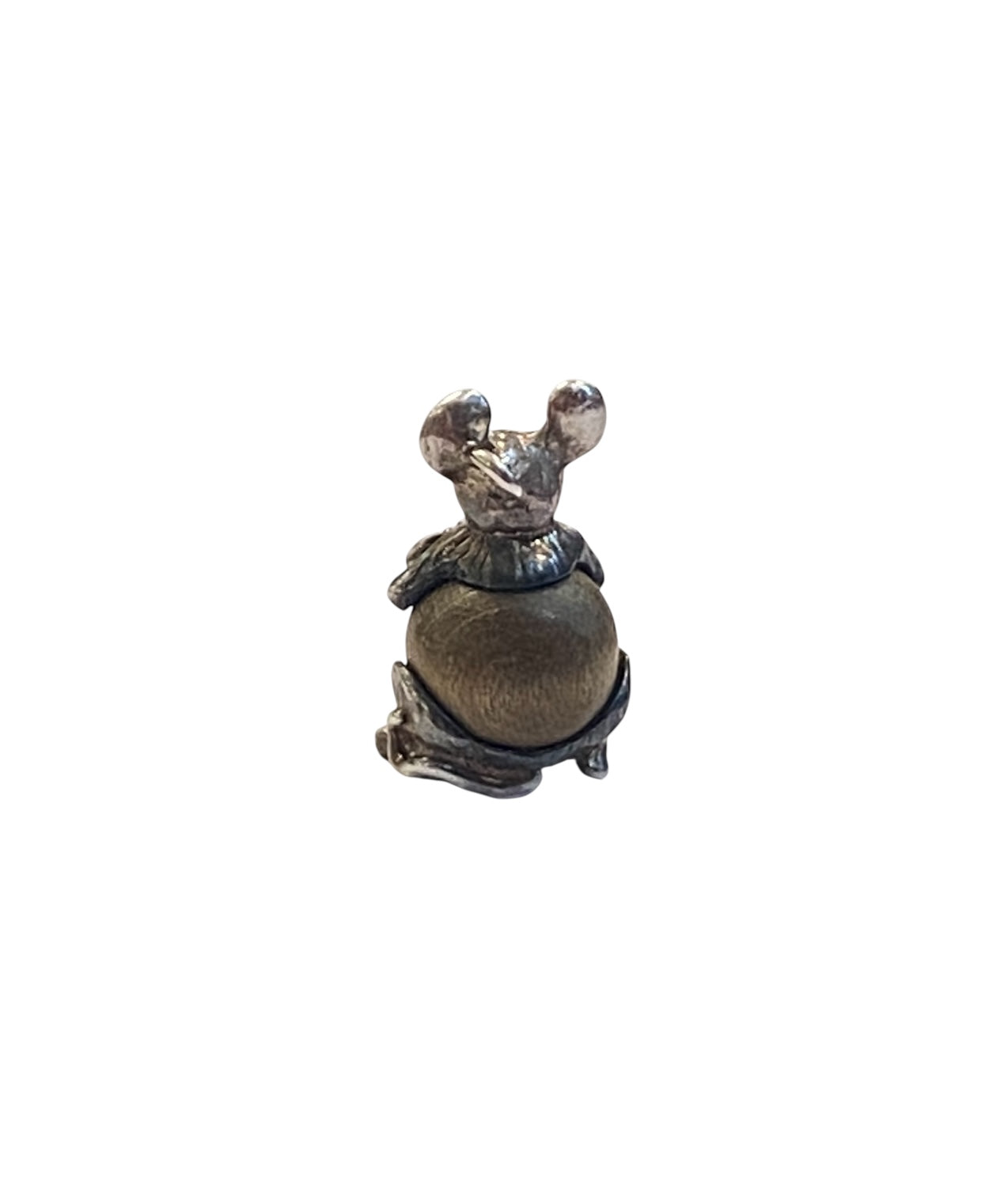 925 vintage silver mouse charm, touch wood by Nuvo