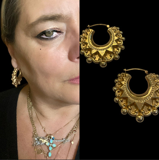 9ct vintage / pre owned creole style earring hoops 5.3g