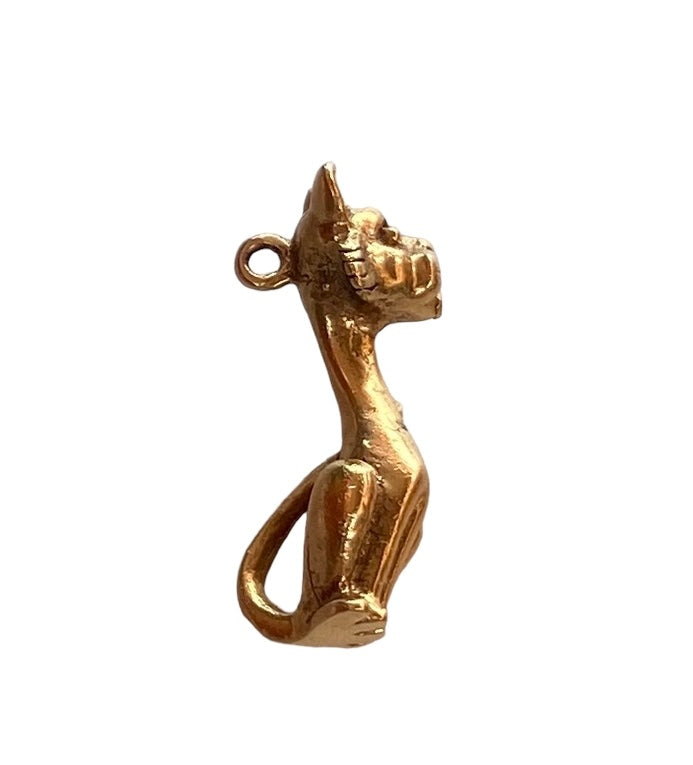 9ct vintage cat charm circa 1970 6.1g