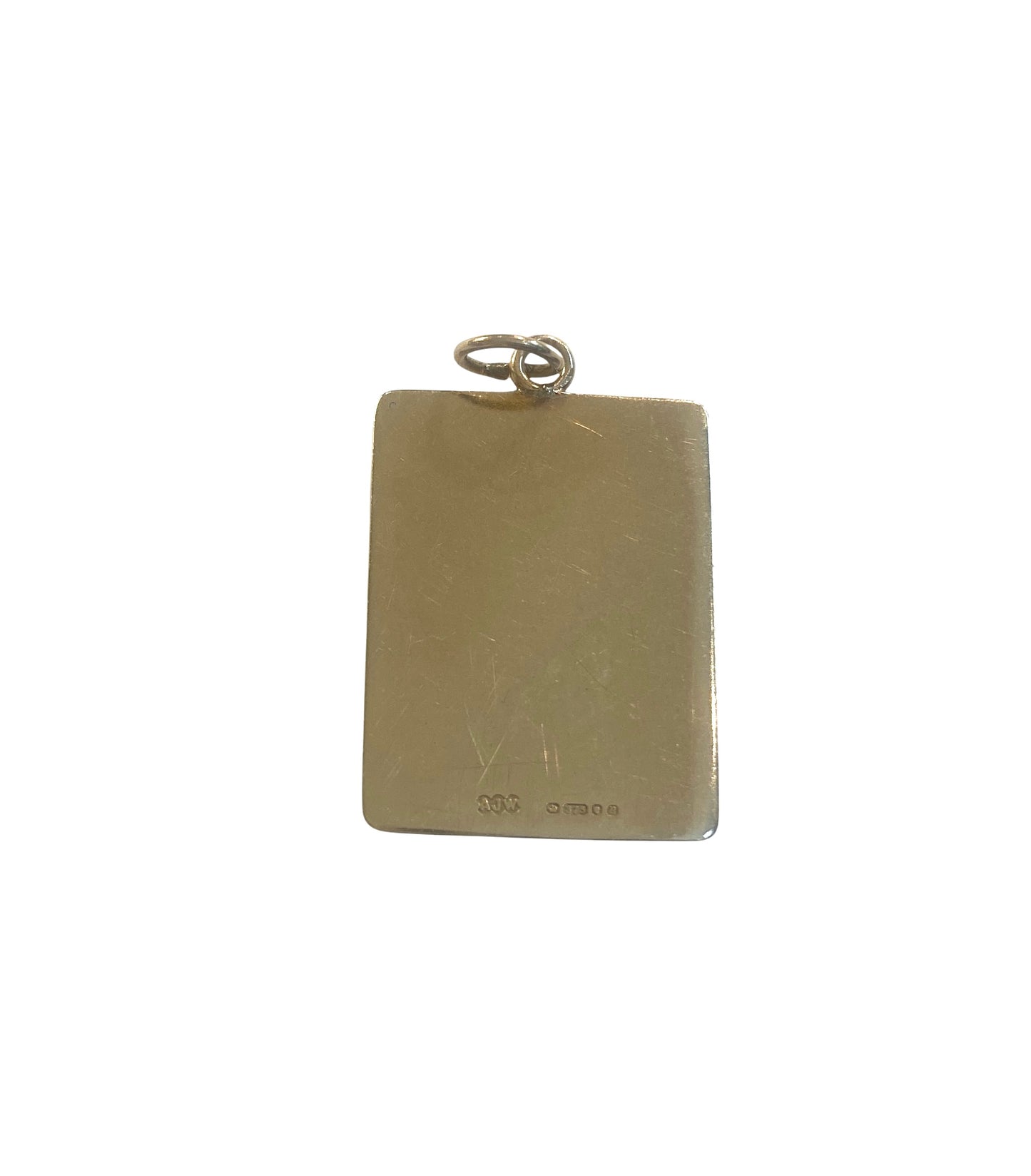 9ct vintage plain pendant / charm. circa 1973