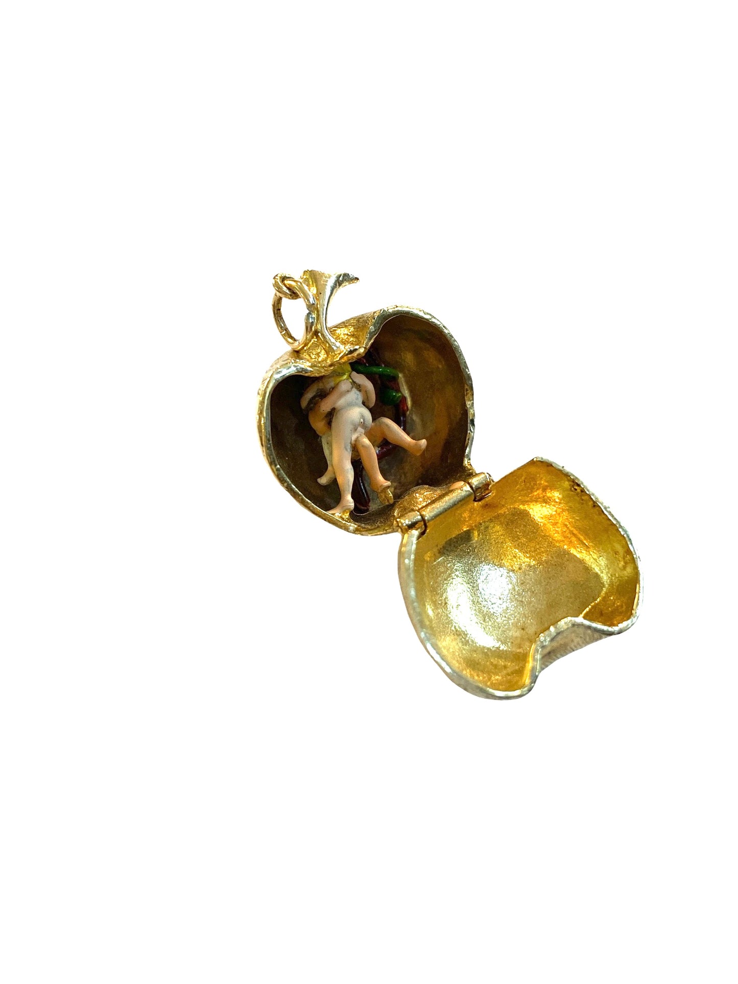 9ct vintage apple, opening with Adam and Eve. Erotica circa 1971