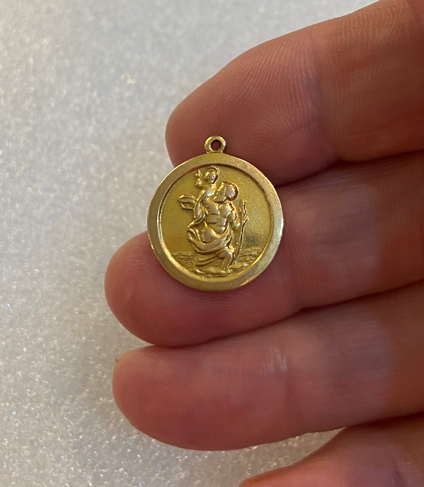 9CT VINTAGE ST CHRISTOPHER CHARM CIRCA 1969 MAKER JC