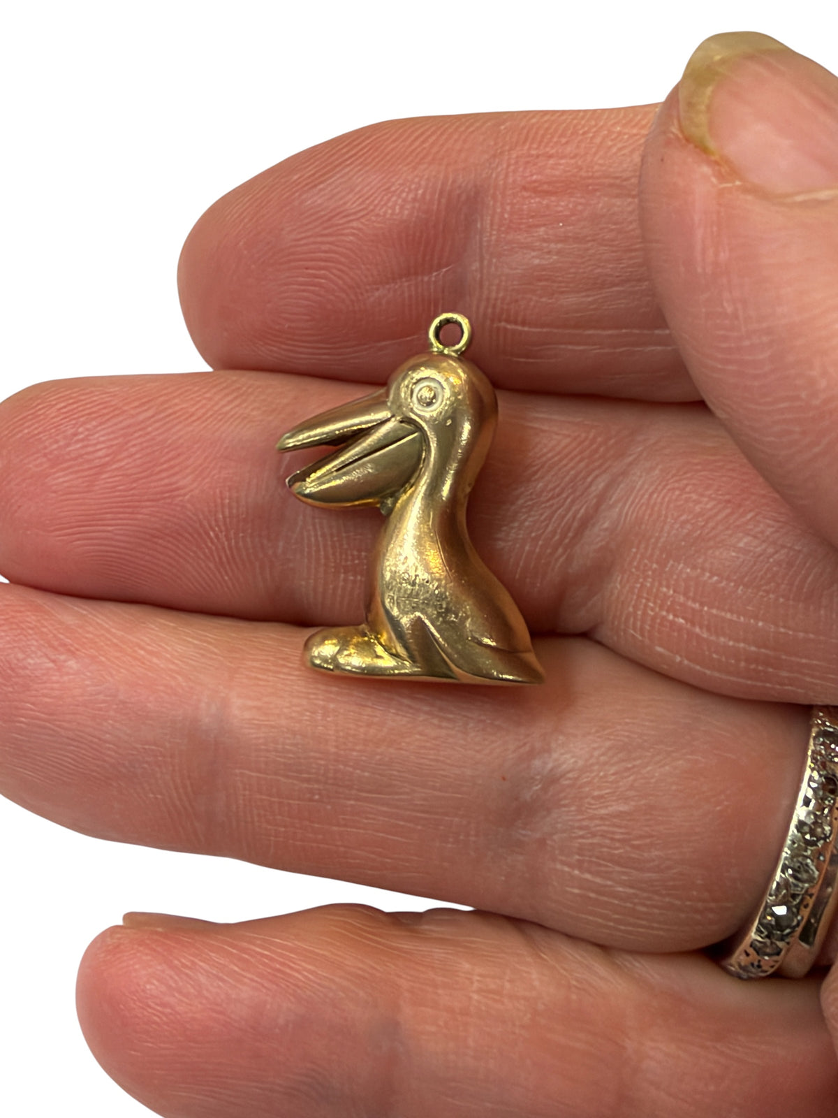 9ct vintage Pelican charm. by  Georg Jensen. 1.8g hollow circa 1967 London