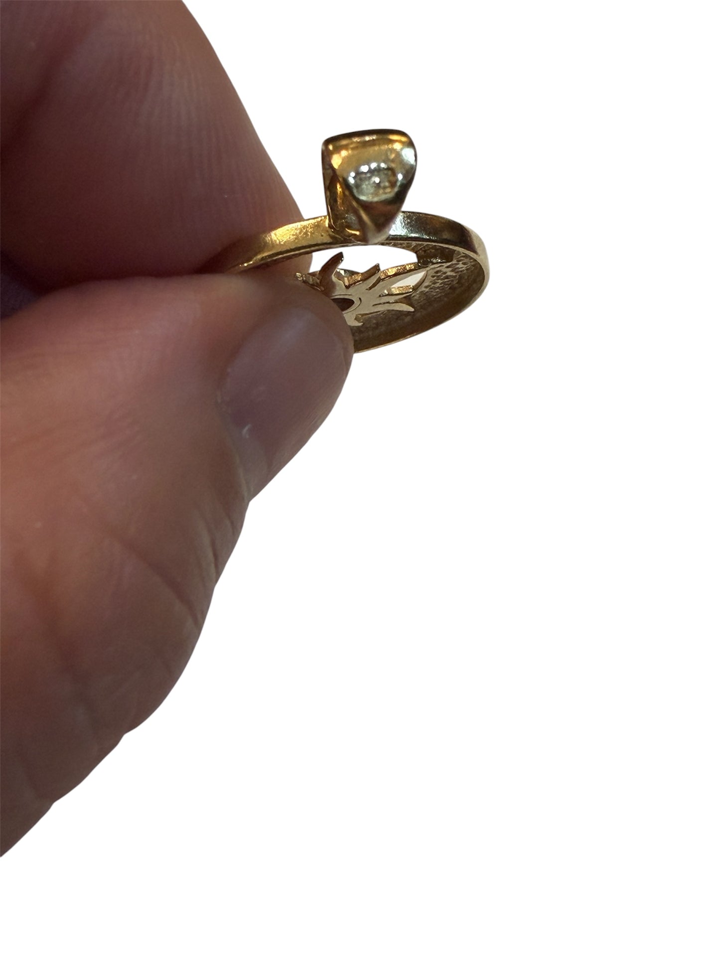 9ct vintage astrology pendant / charm with diamond sun 2.69g