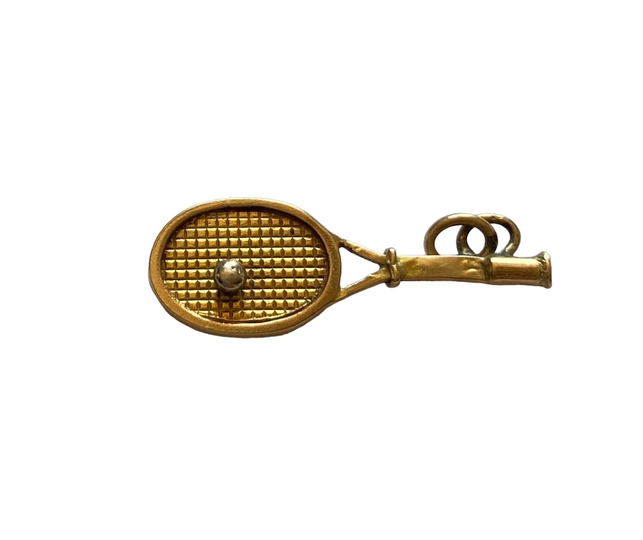 9ct vintage tennis racket charm / pendant