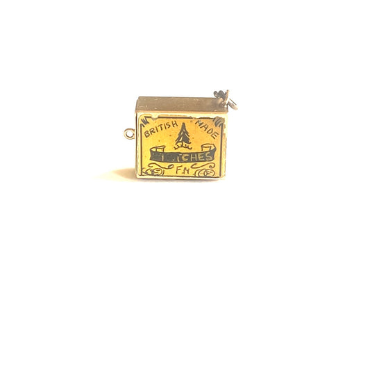 9ct vintage gold opening match box charm