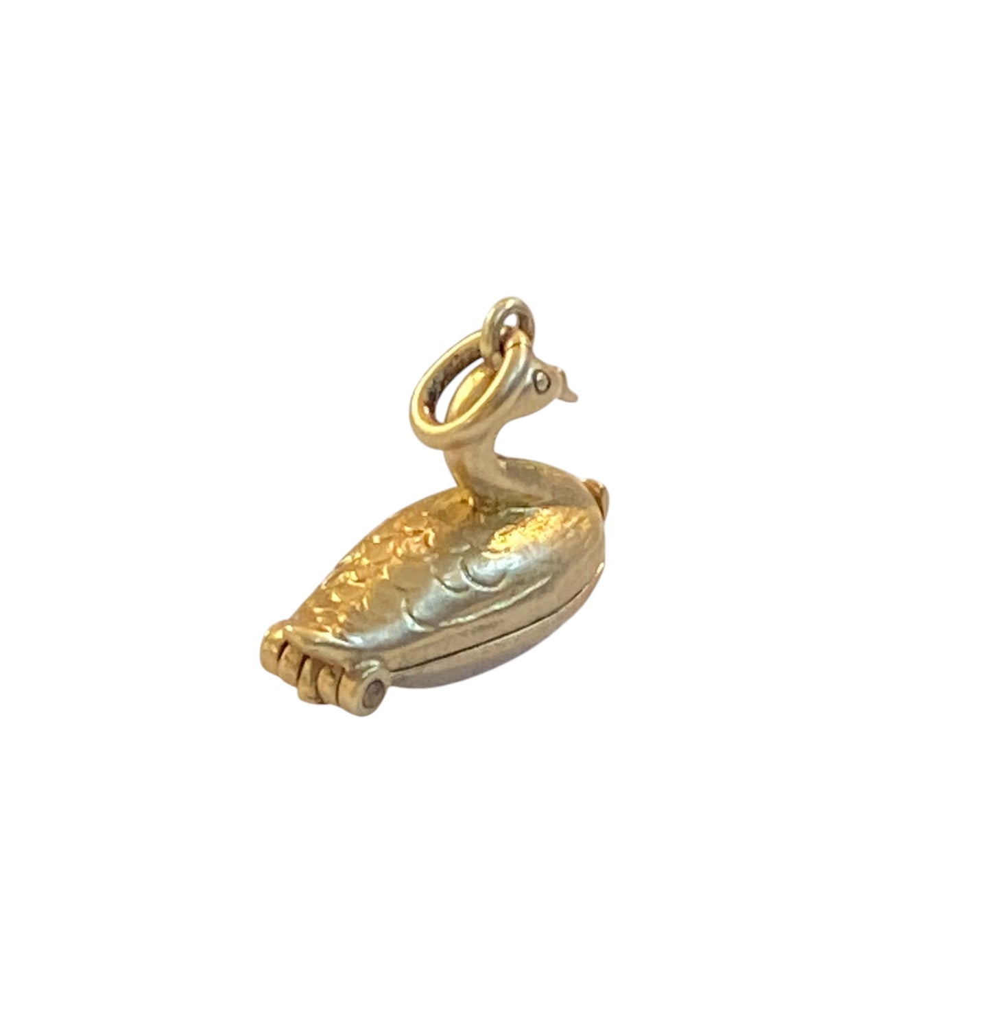 9ct vintage swan  charm, opening swan, swan lake. circa 1963