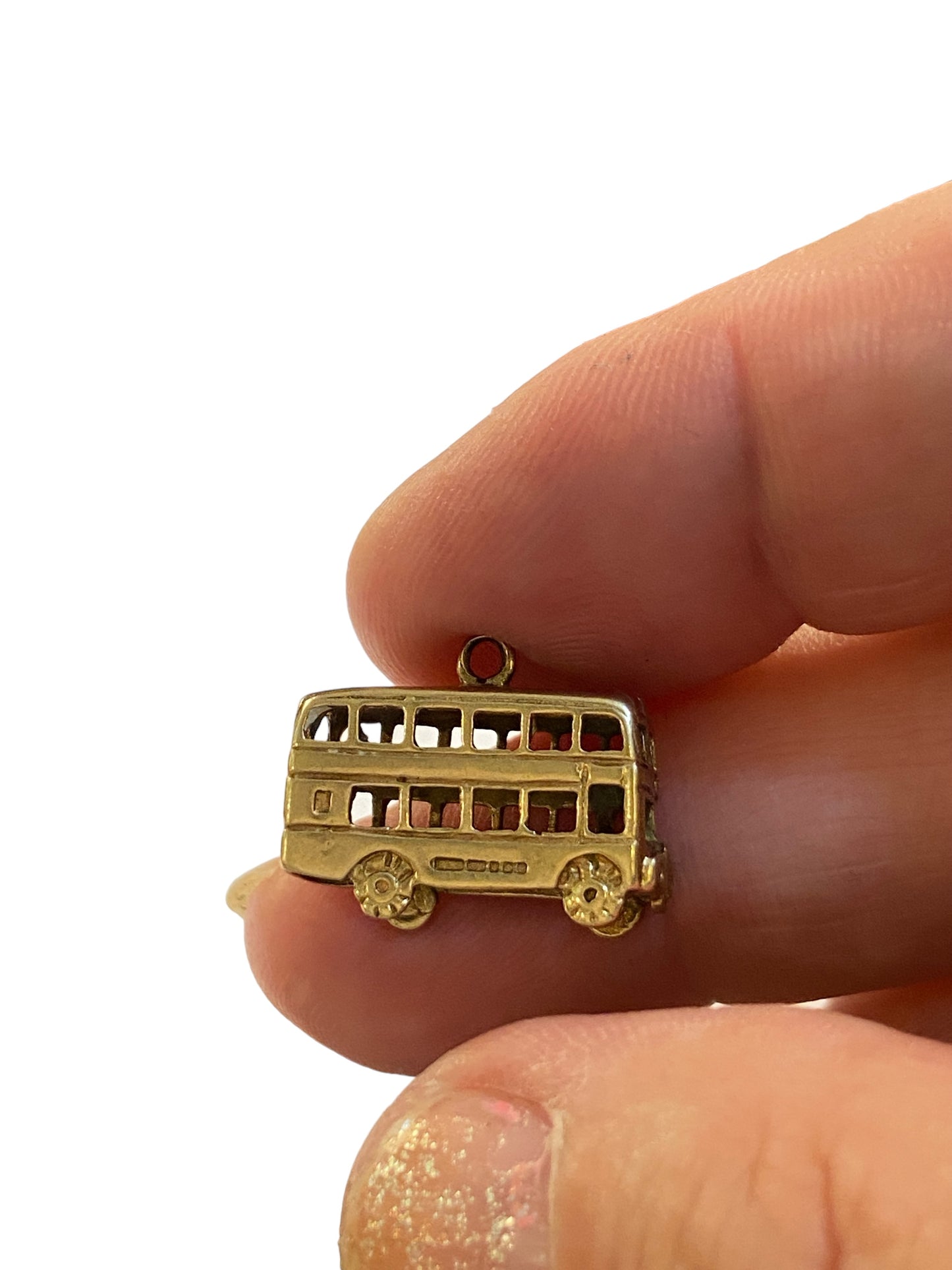 9ct vintage gold bus charm. 2.5g