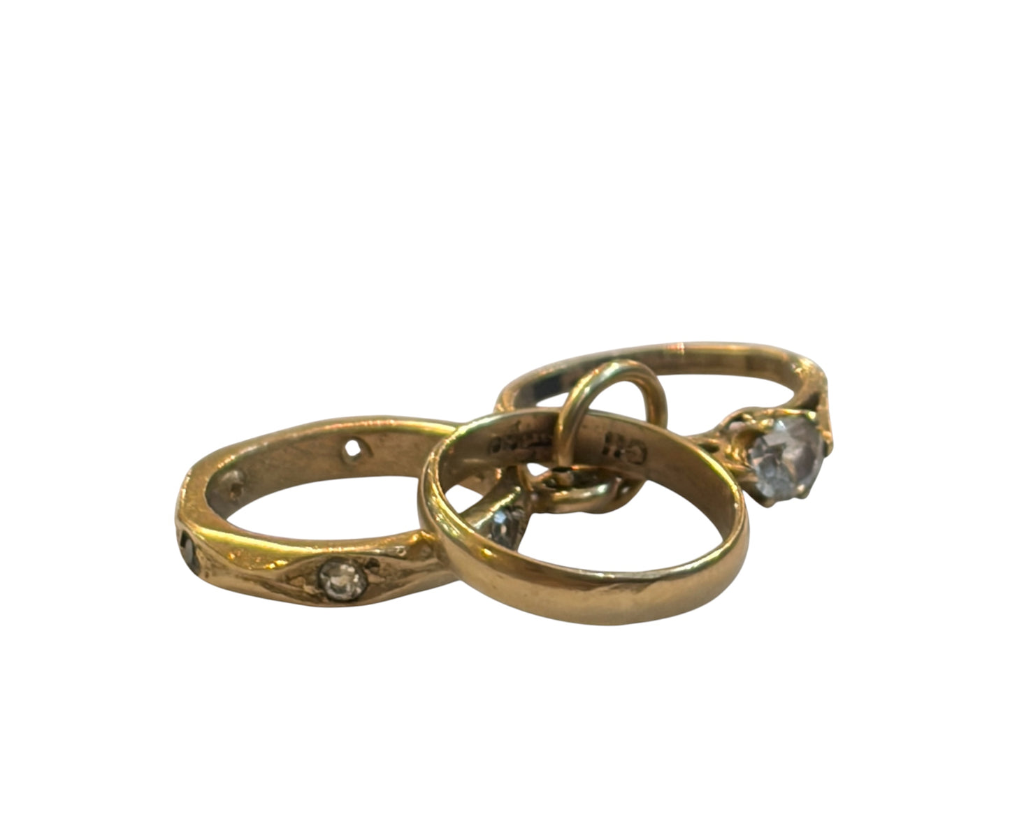 9ct vintage wedding ring charm, engagement, wedding and eternity circa 1967 2.7g