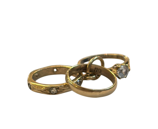 9ct vintage wedding ring charm, engagement, wedding and eternity circa 1967 2.7g