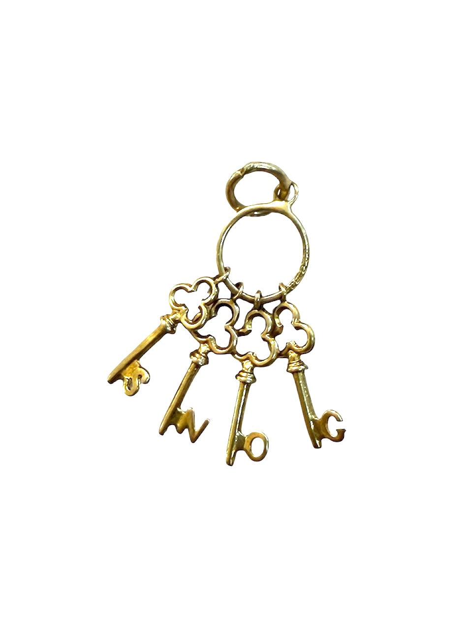 9ct vintage jailers keys charms spelling 'SNOG" by Rp