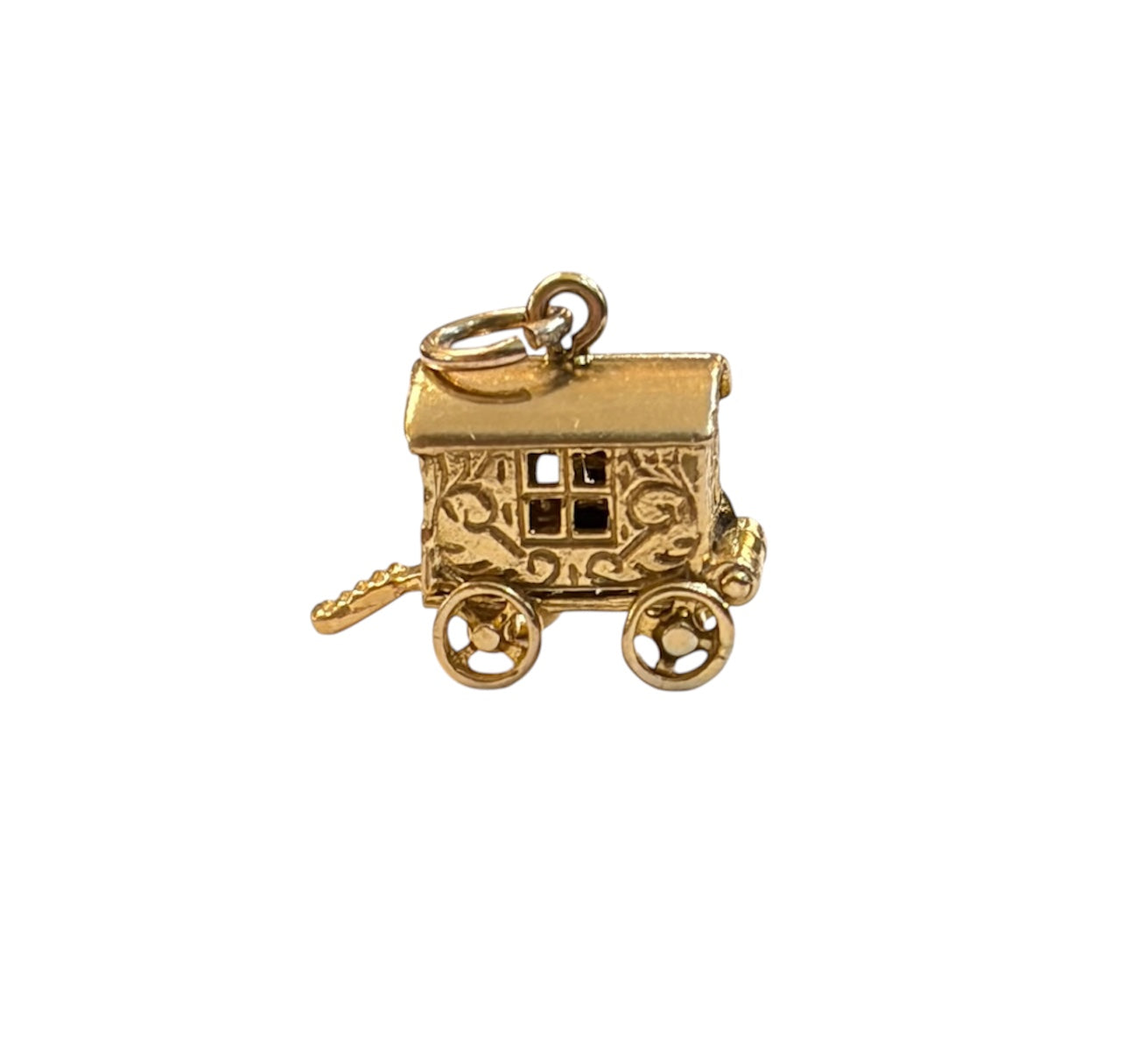 9ct vintage gypsy caravan charm circa 1970 by FM 3.47g