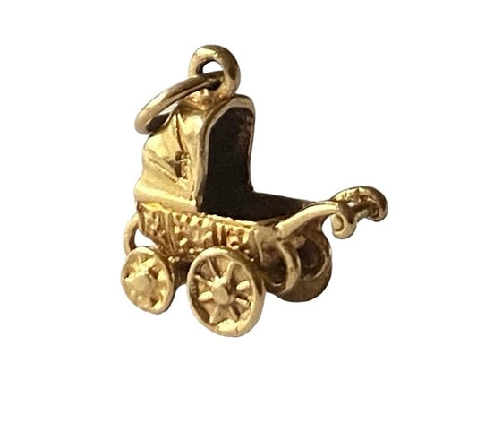 9ct vintage pram charm circa 1956