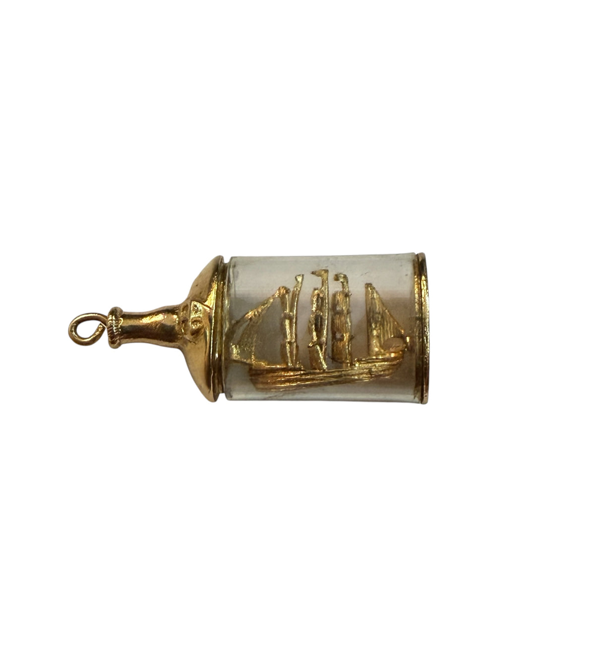 9ct vintage ship in bottle charm circa 1971 by FM 5.4g