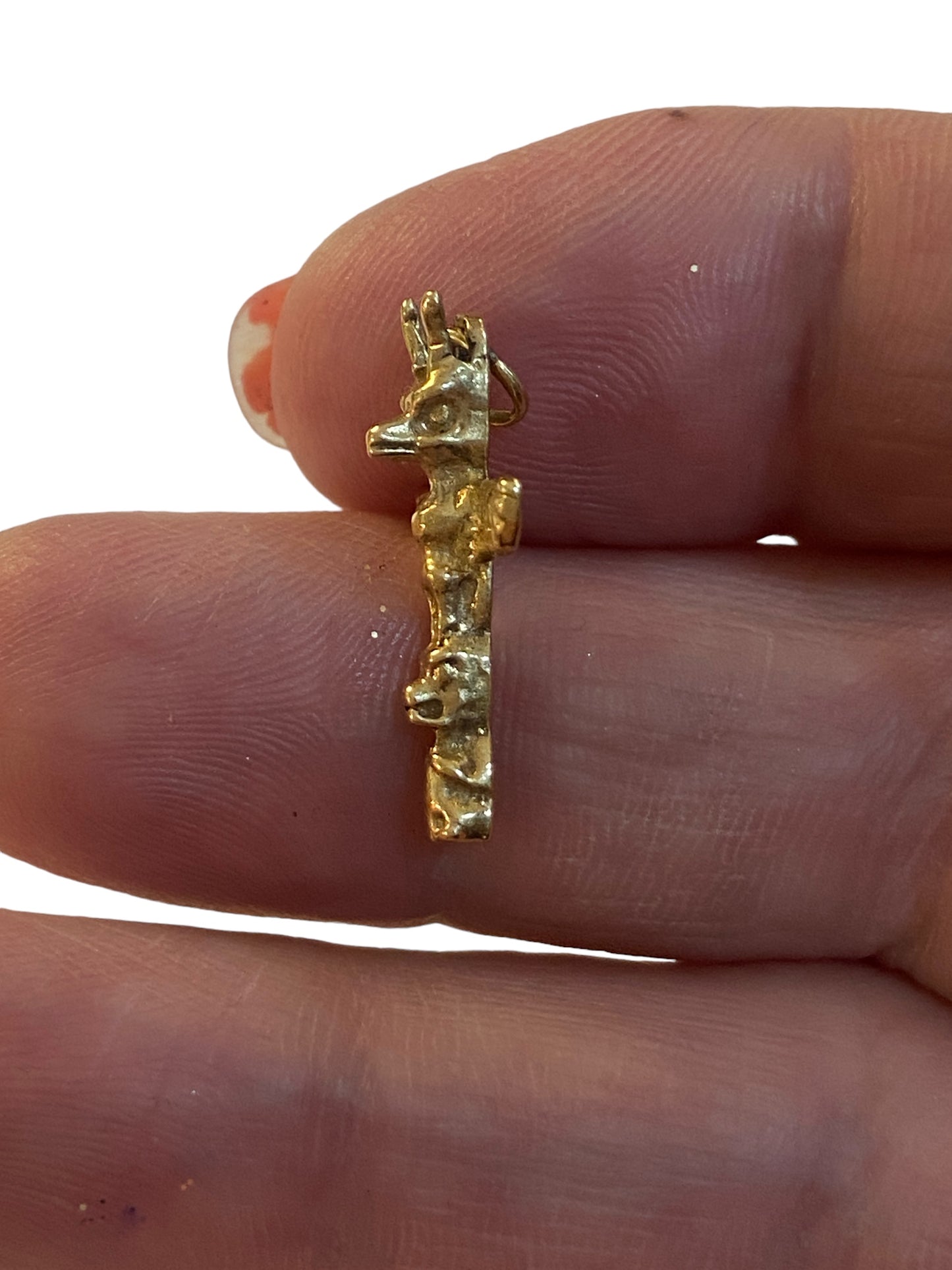 10ct vintage totem pole charm , yellow gold Vancouver totem