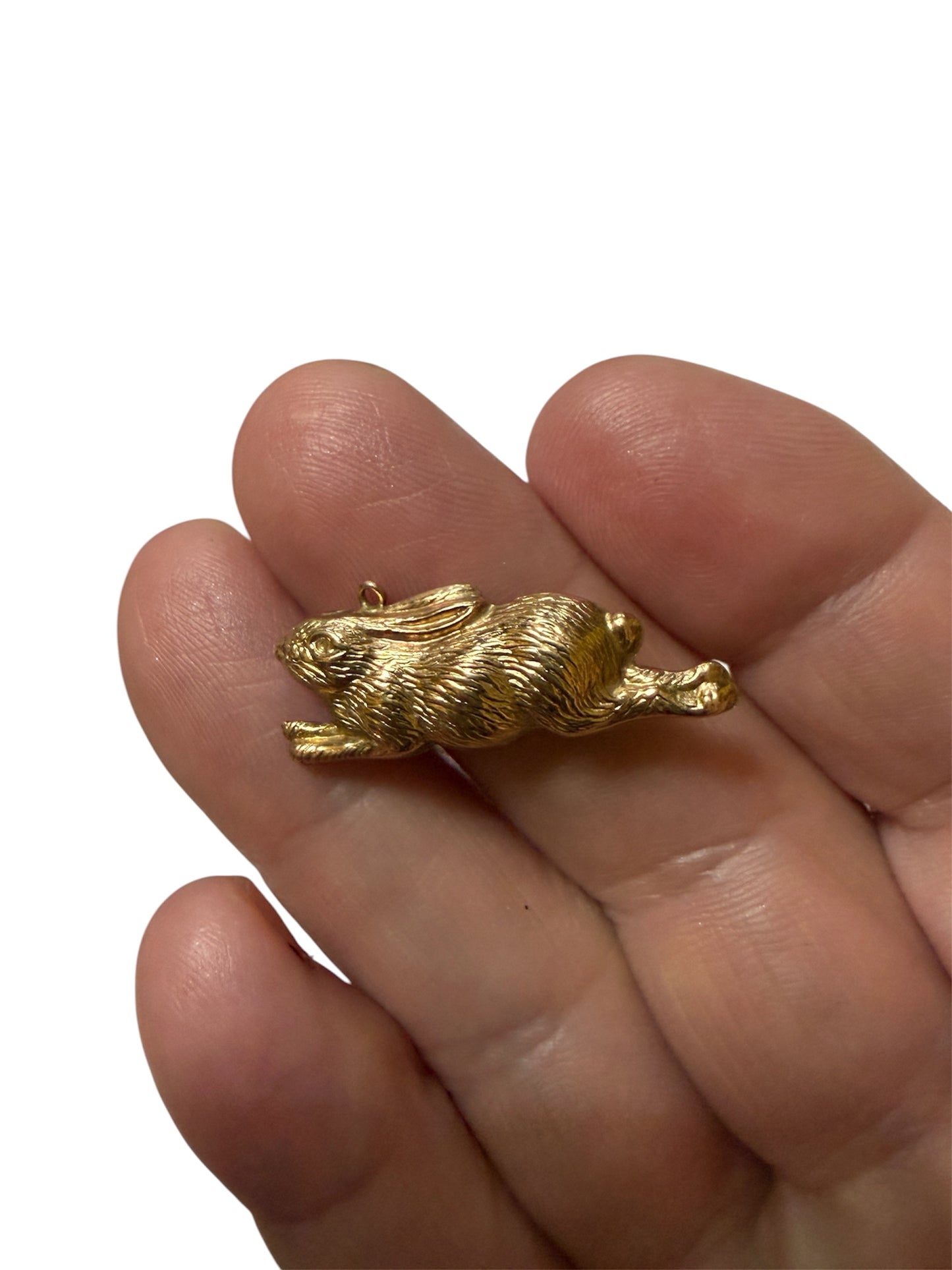 9ct vintage rabbit charm, running rabbit circa 1969 by WHC 1.4g