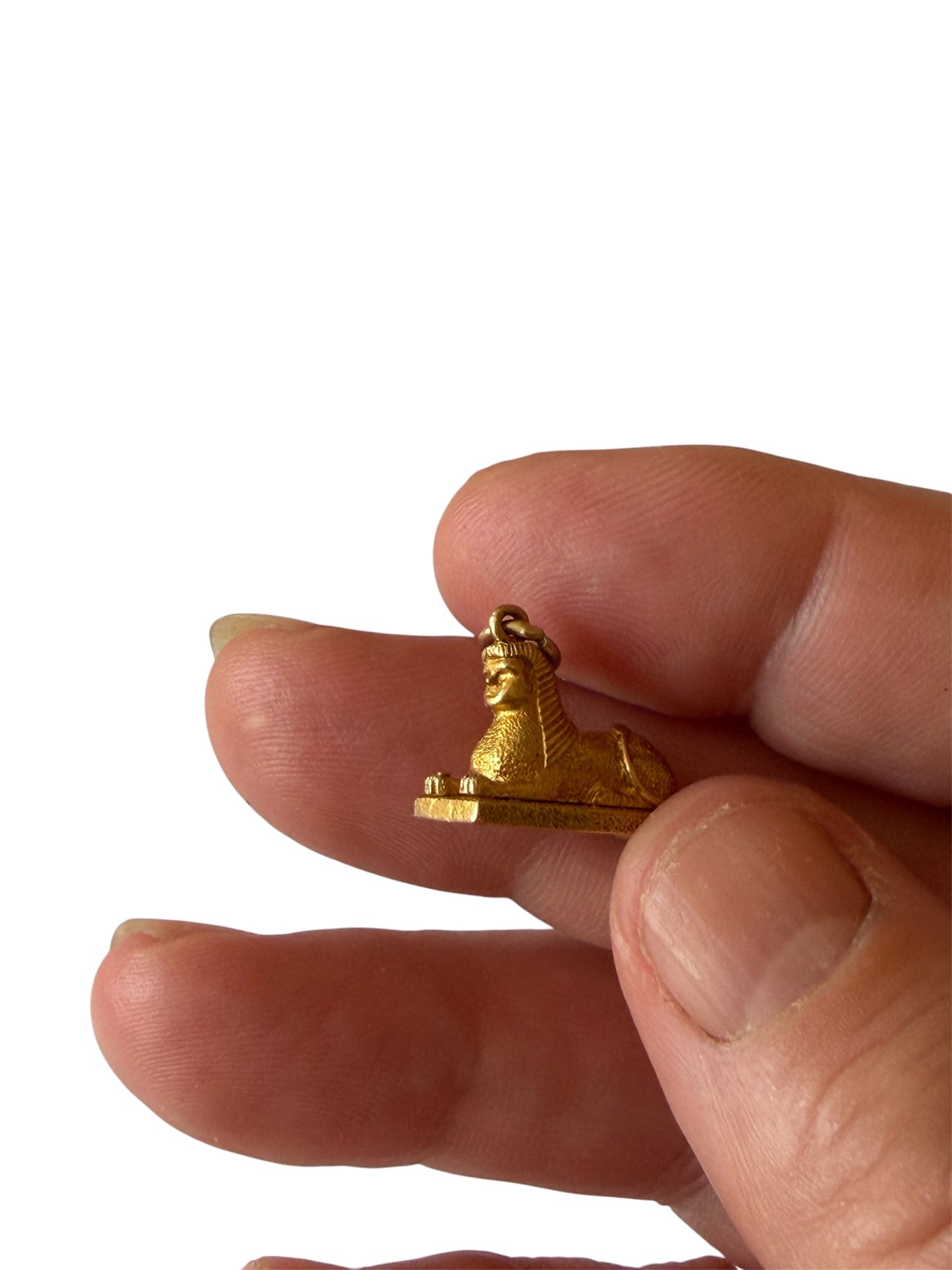 9ct vintage sphinx charm opening with mummy inside. circa 1952 3.22g by PPLD