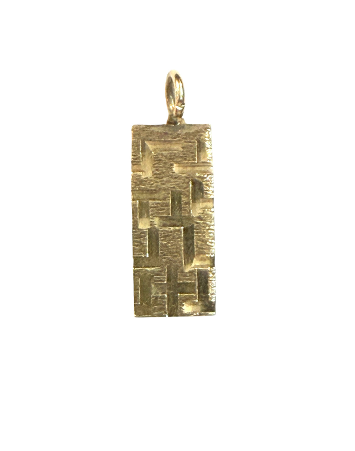 9ct vintage ingot charm / pendant circa London 1978 . 3.