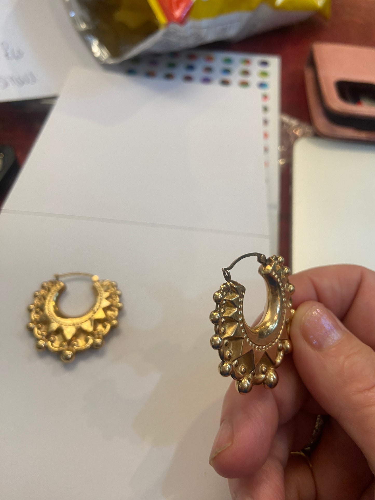 9ct vintage / pre owned creole style earring hoops 5.3g