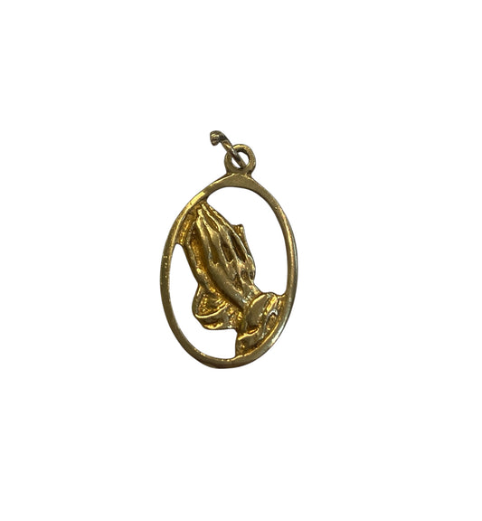 9ct vintage hands in prayer charm circa 1989 by AJP