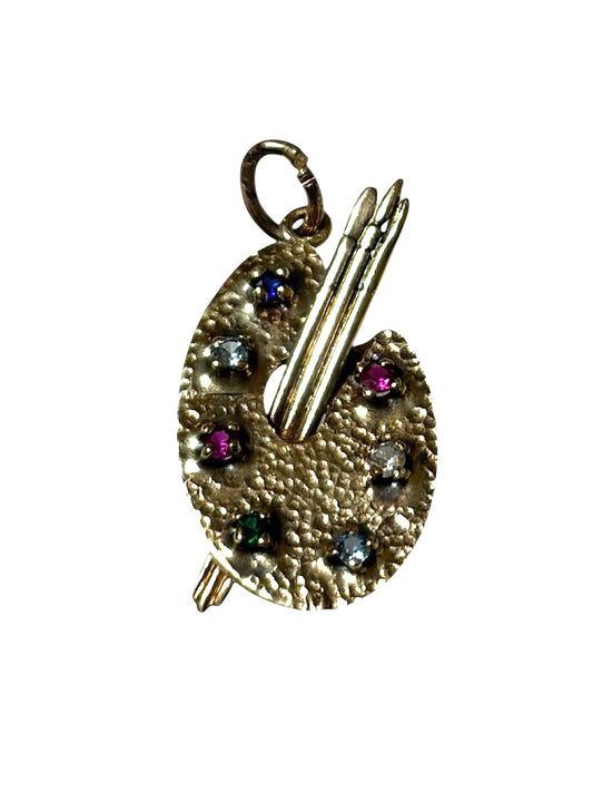 9ct Vintage palette charm circa 1976