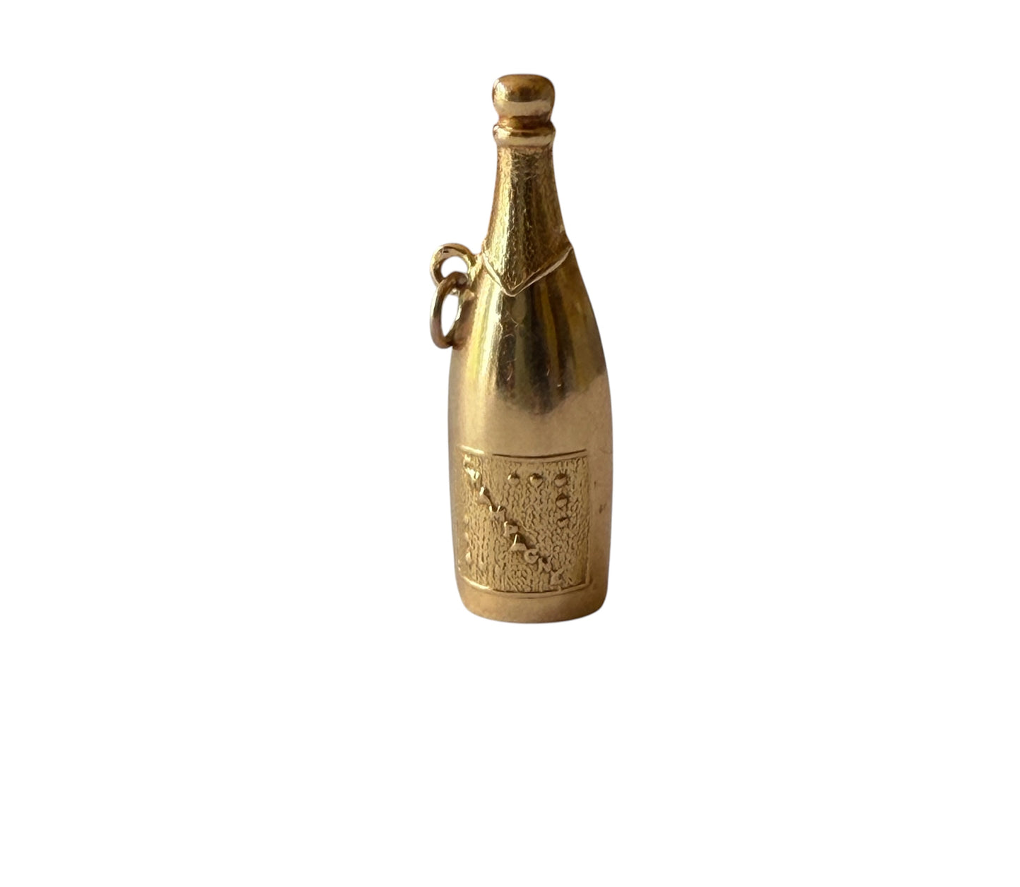 18ct vintage large champagne bottle charm / pendant