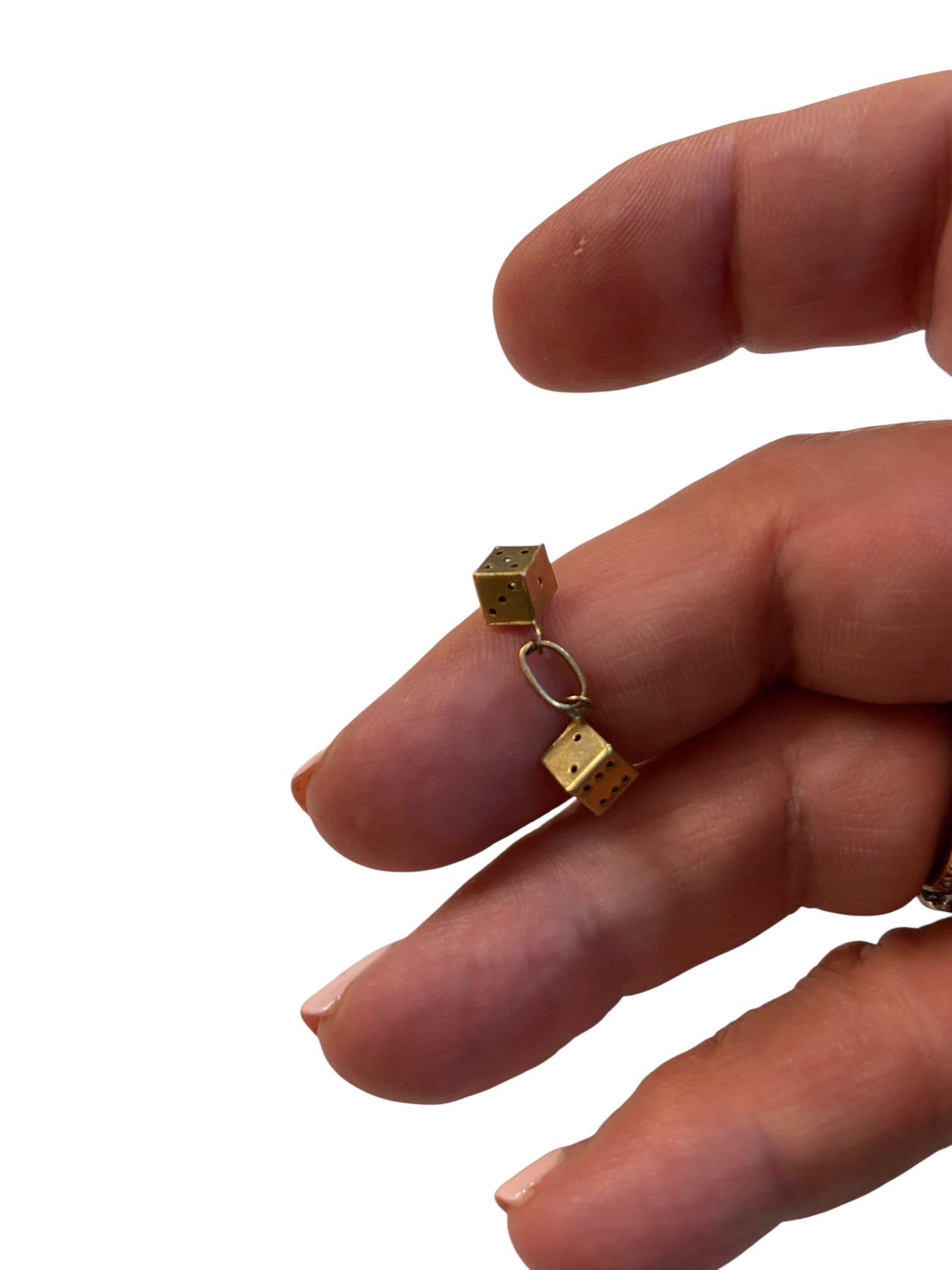 9ct vintage dice charm. very small