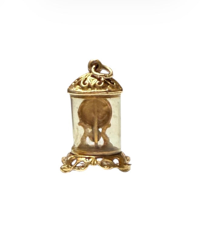 9ct vintage mantel clock charm circa 1977 by RP 4.8g