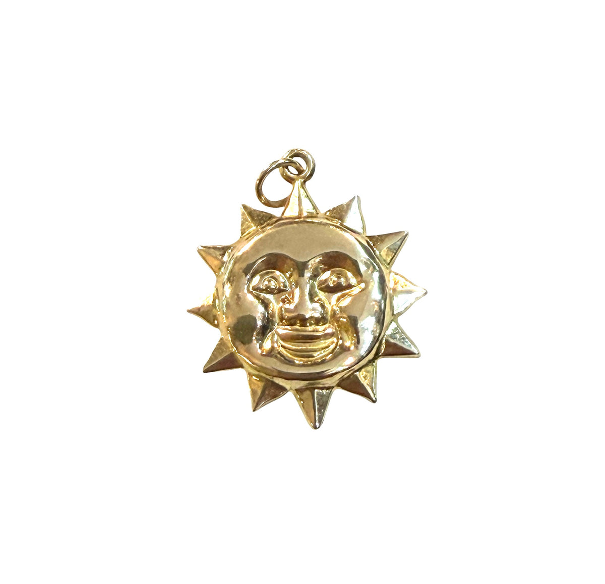 9ct vintage sun charm circa 1976.1.3g HOLLOW.