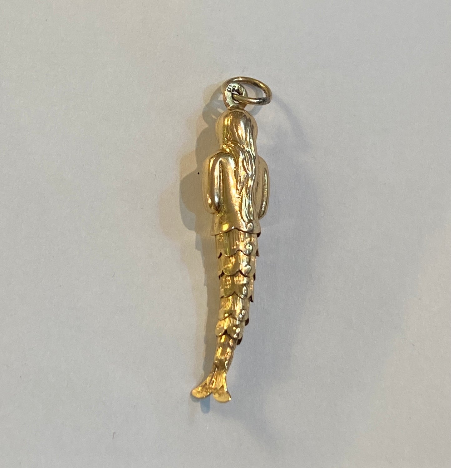 9ct vintage mermaid charm. articulated circa 1963