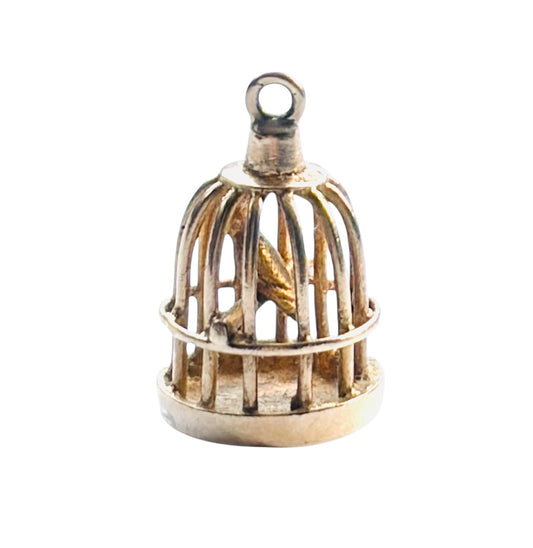 9ct vintage bird cage charm circa 1970s