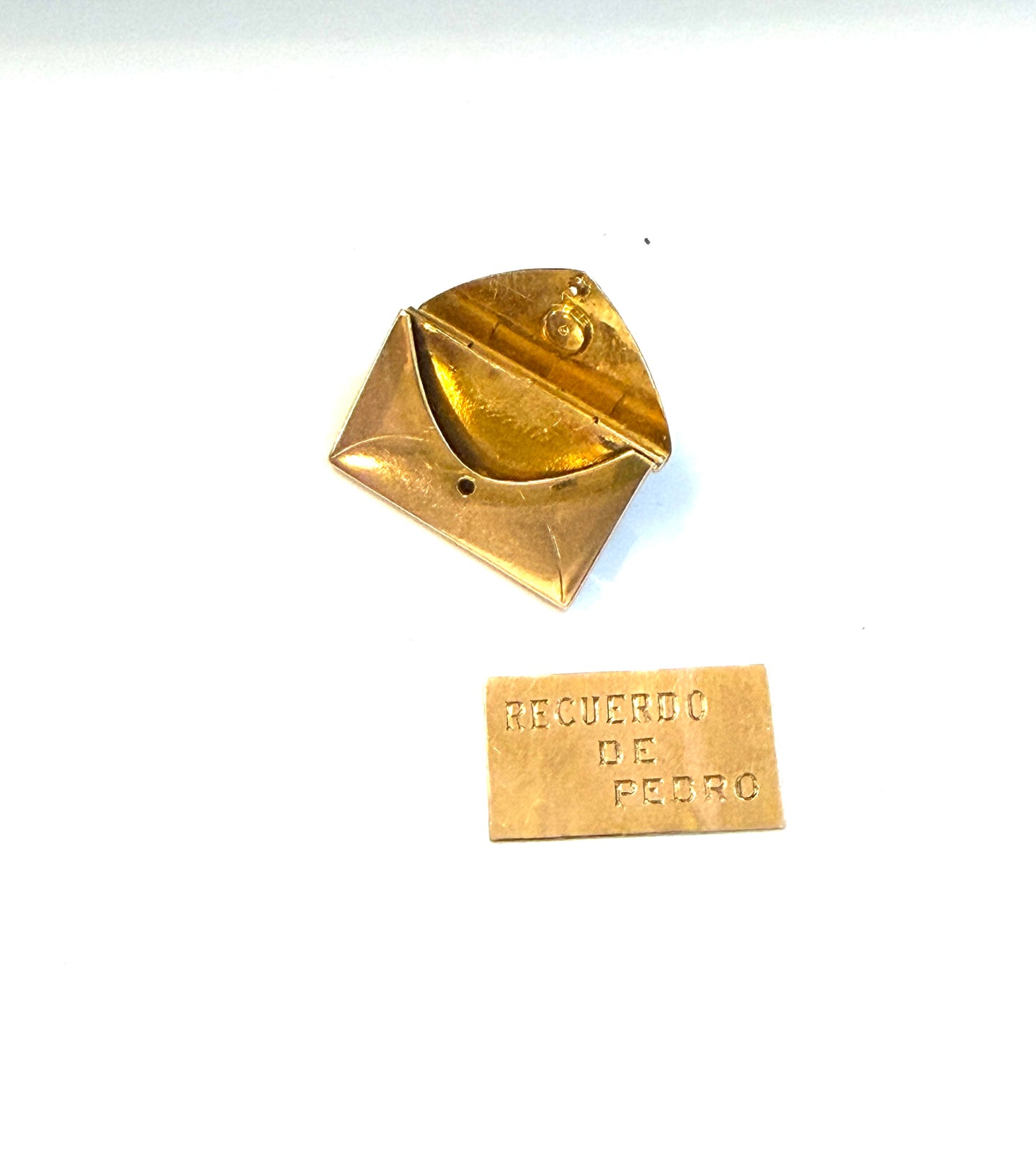 9ct antique envelope charm with a note inside circa 1901