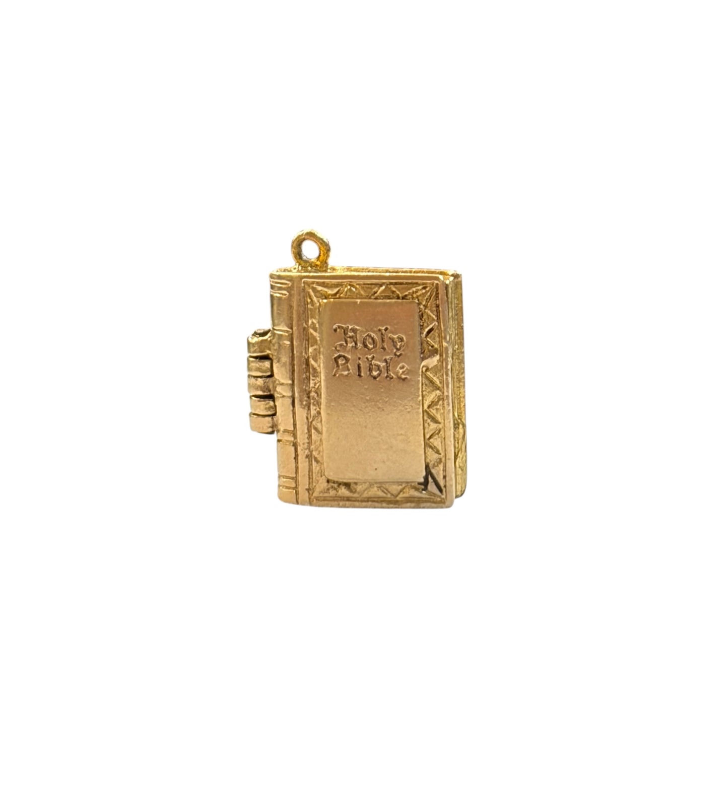 9ct vintage bible charm opening with wedding vows and the lords prayer 3.4g circa 1970
